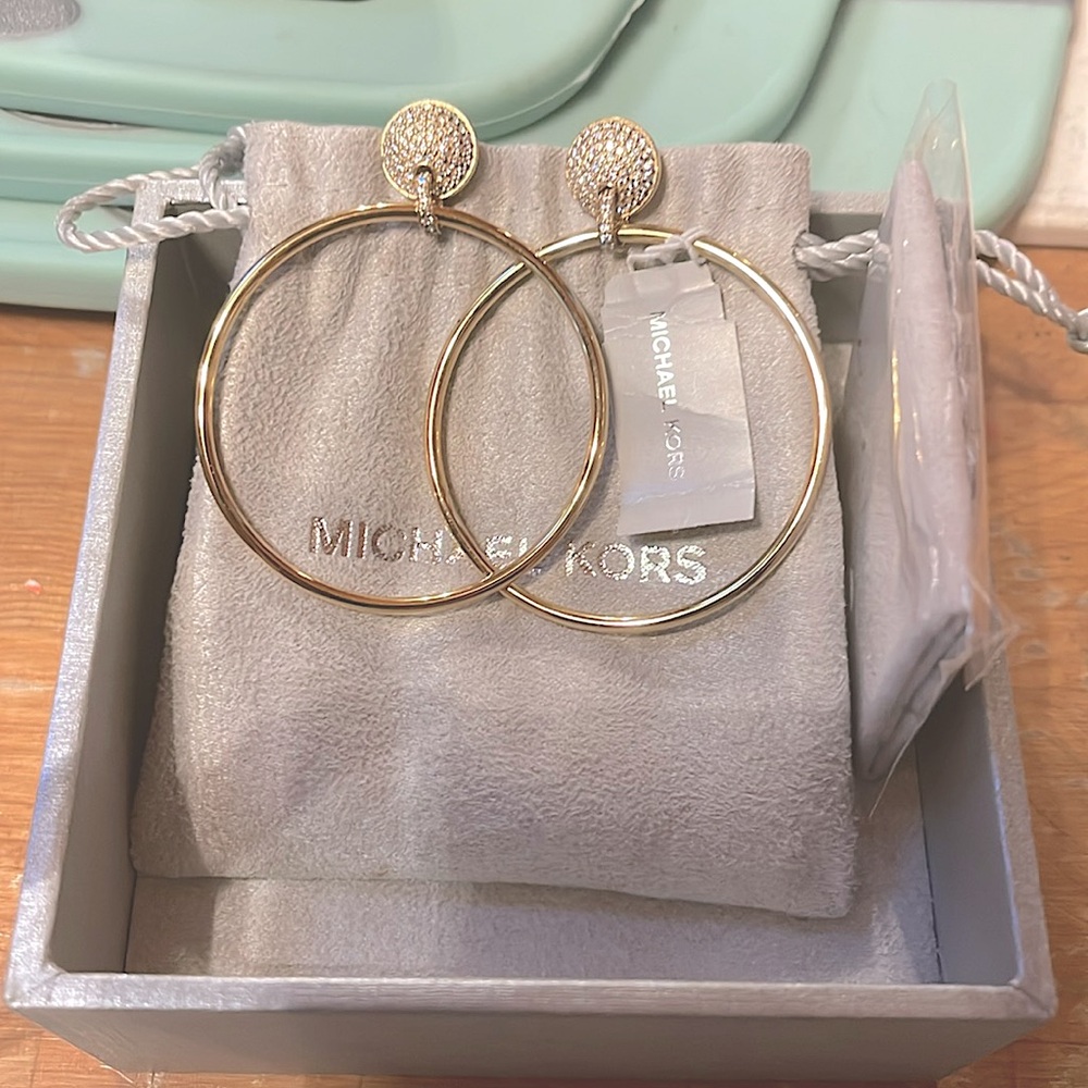 Michael Kors Diamond studded hoop earrings